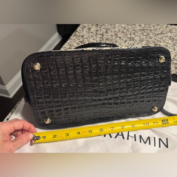 Brahmin Black and Tan Striped Satchel Vivian in Saint Tropez/ Rare - Picture 2 of 14